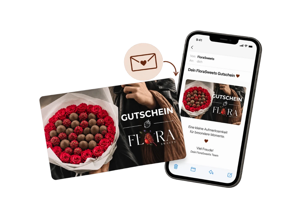 Digitaler FloraSweets Gutschein zum Verschenken per E-Mail