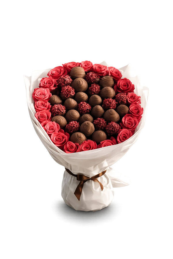 Grand ChocoDream Schoko-Erdbeerstrauß von FloraSweets