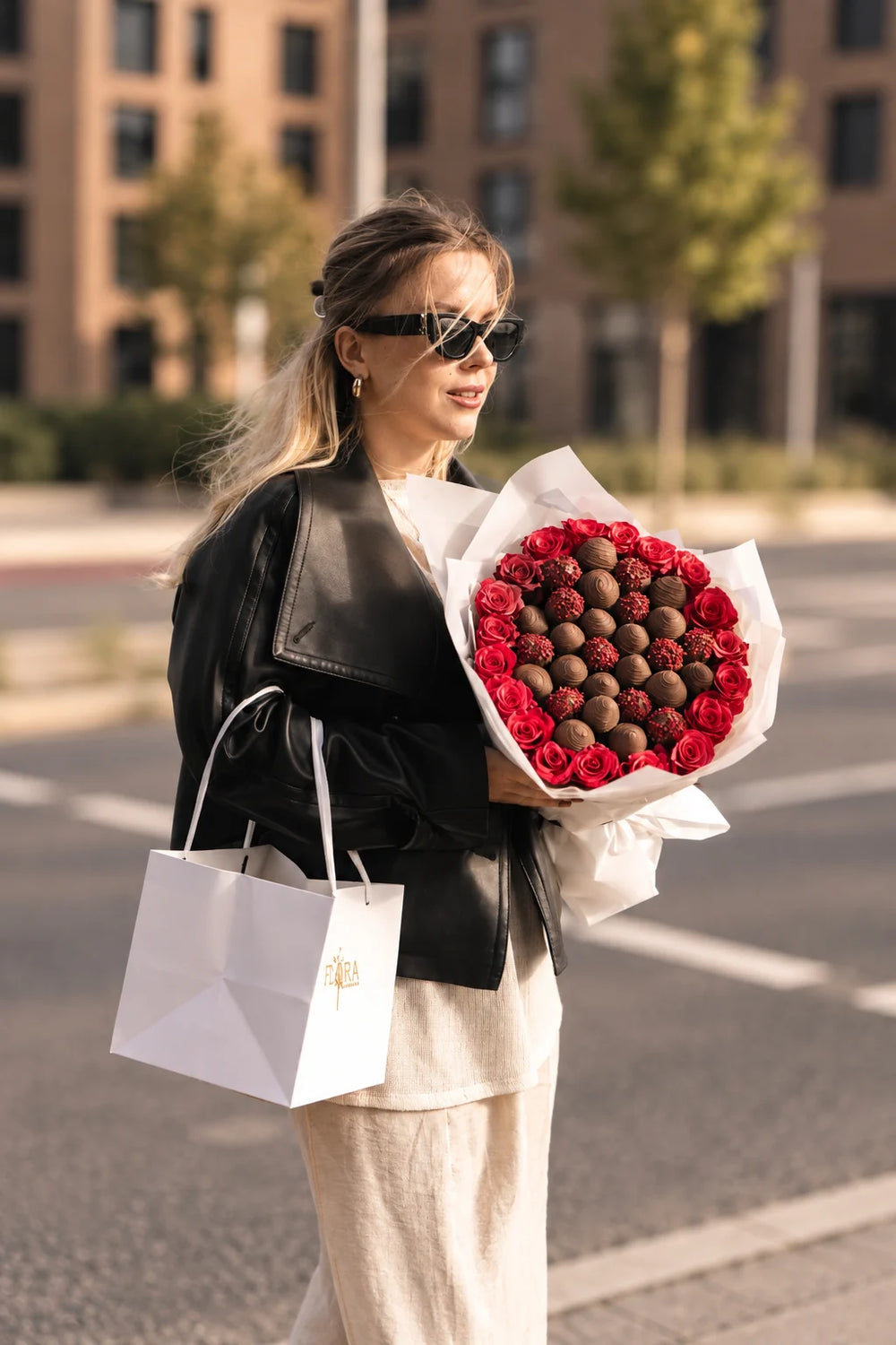 Grand ChocoDream Schoko-Erdbeerstrauß von FloraSweets